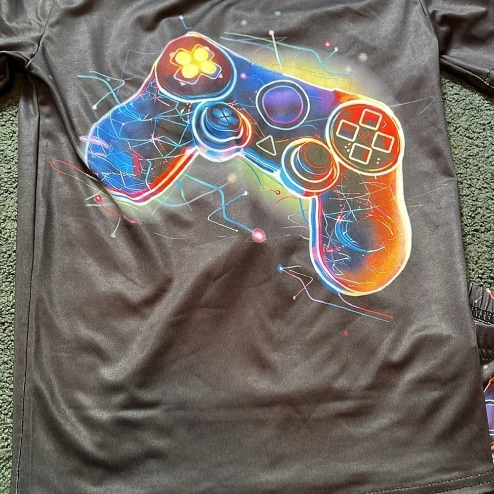 SHEIN Kids Pajamas with Game Controller Design, boys size 11 year
